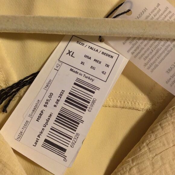 NWT Nocturne Light Yellow Tie Hooded Top - Picture 7 of 7